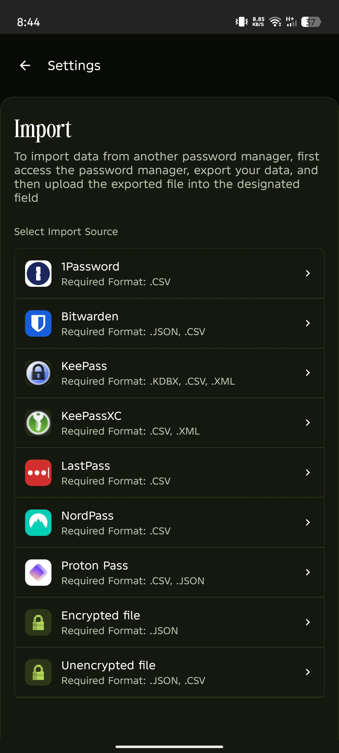 Choose password manager